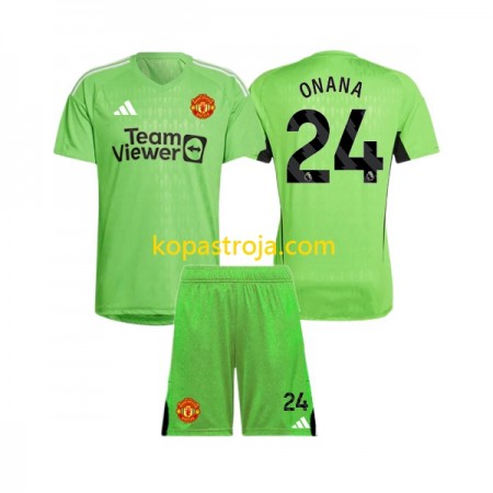 Billiga Fotbollströjor Manchester United Andre Onana 24 Målvakt Barn Hemma tröja 2023/24 Kortärmad